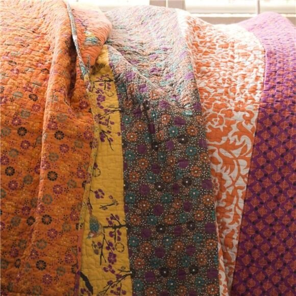 Lush Decor Royal Empire Reversible Cotton Quilt Set- 3 Piece Striped Bedding Set - Picture 3 of 12